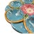 French Antique French Majolica Turquoise Water Lily Oyster Plate For Sale - Image 3 of 5