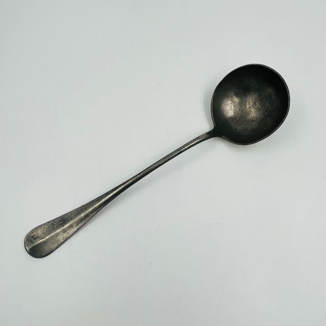 Silver Early 19th Century Rustic German Pewter Ladle For Sale - Image 8 of 17
