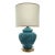 Vintage Teal and Brass Lamp For Sale