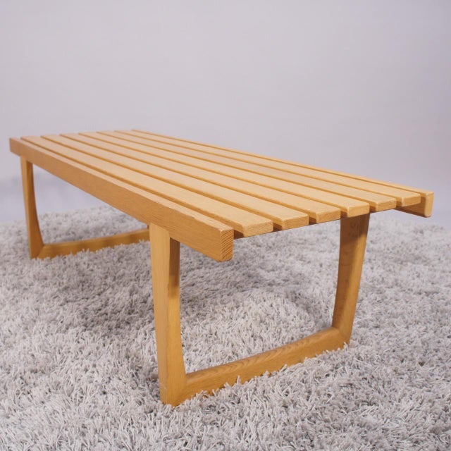 1960s Swedish Bench in Oak by Yngvar Sandström for Nordiska Kompaniet, 1960s For Sale - Image 5 of 5