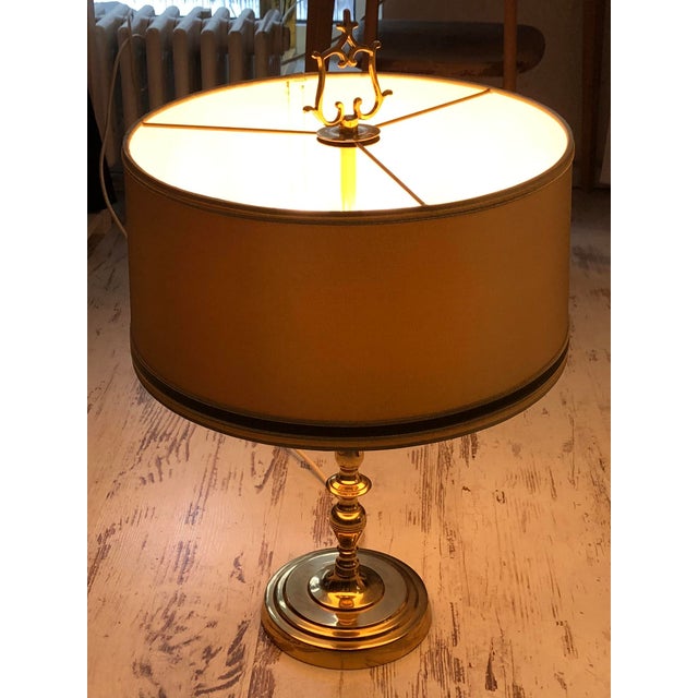 French Bouillotte Lamp in Brass, 1950s For Sale - Image 4 of 16