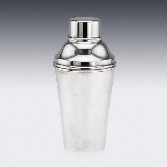 20th Century Art Deco English Silver Cocktail Shaker, Sheffield, 1937 For Sale - Image 3 of 14