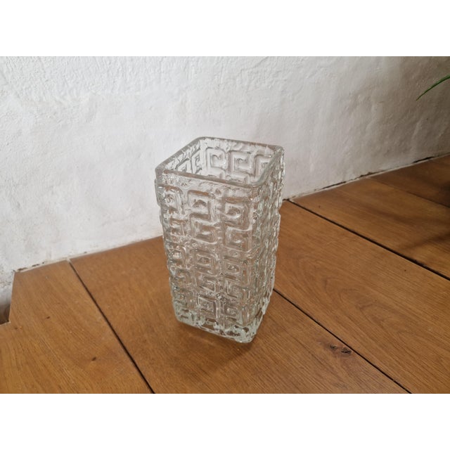 Very nice ans heavy quality glass vase by Tamara Aladin. Beautiful thick glass with geometrical shapes This piece is...