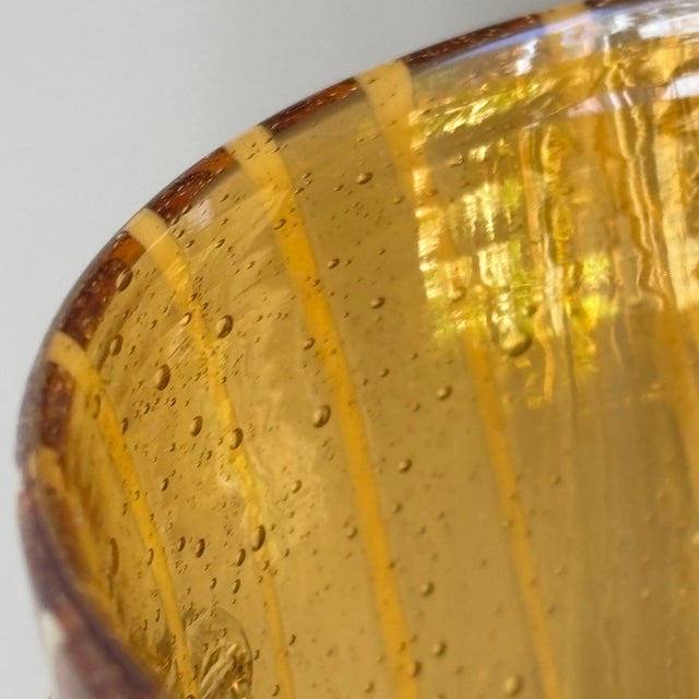 Vintage 1970s Venini for Disaronno Murano Glass Ice Bucket, Amber & White For Sale - Image 10 of 17
