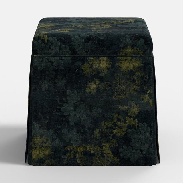 Spritely Home Dyer Storage Ottoman in Verdure Navy For Sale - Image 4 of 4