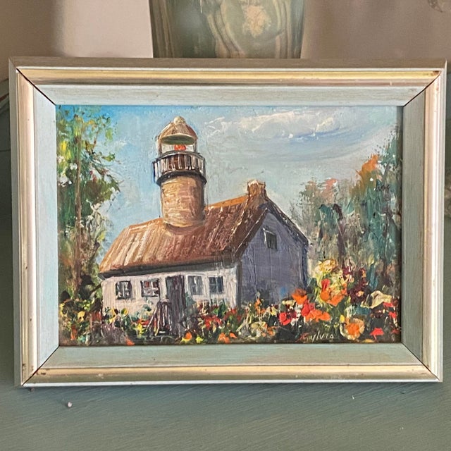 Expressionism Old Point Loma Lighthouse Framed Painting by Sylvia For Sale - Image 3 of 4