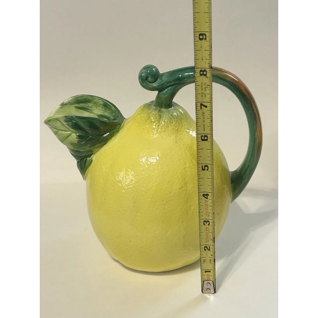 1990s Vintage the Haldon Group Ceramic Lemon Fruit Pitcher For Sale - Image 5 of 7