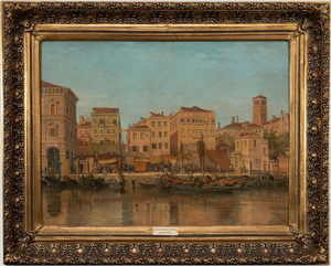 Unknown, View of Venice, 19th Century, Oil on Canvas, Framed