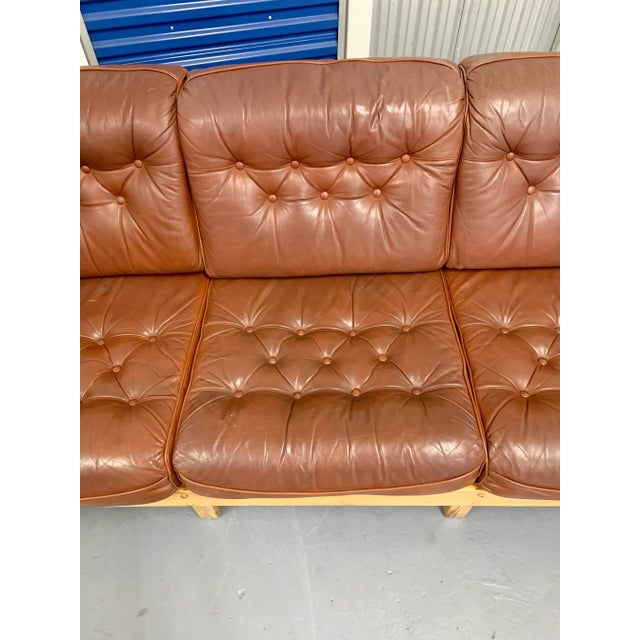 Brown 1970s Swedish Pine Sofa in the Style of Sven Larsson For Sale - Image 8 of 9