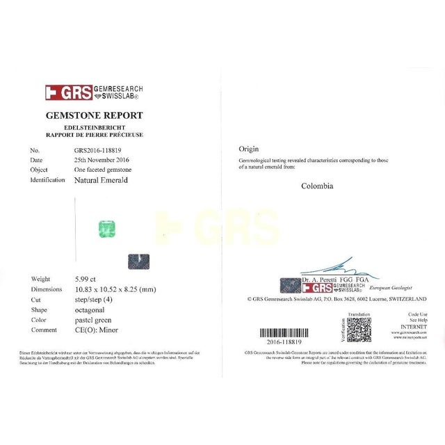 Green 15 Carat Colombian Minor Oil Emerald & Diamond Dangle Earrings in 18k White Gold - 2 Pieces For Sale - Image 8 of 8