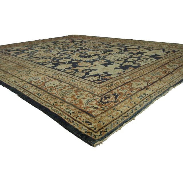 76791 Distressed Antique Persian Sultanabad Rug with Modern Traditional Artisan Style 08'02 x 09'11. This hand-knotted...