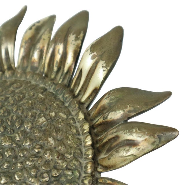 Large Sunflower Ashtray in Silver-Plated Bronze from S. Agudo, 1950s For Sale - Image 17 of 18