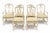 Mid-Century French Style Carved & Painted Dining Chairs Embroidered Linen - S/6 For Sale