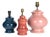Vintage Porcelain Table Lamps, 1950s, Set of 3 For Sale