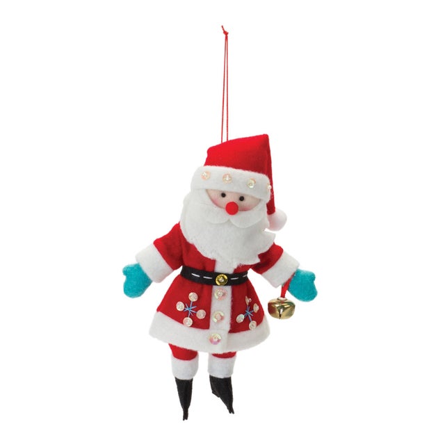 Add a festive and whimsical touch to your holiday decor with this set of Plush Santa Ornaments. Featuring a charming Santa...