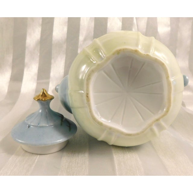 Ceramic 1950s Small Blue Floral Unmarked Teapot For Sale - Image 7 of 7