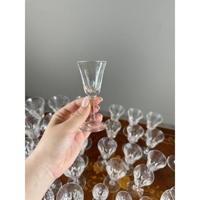White Crystal Glasses from Saint Louis, Set of 54 For Sale - Image 8 of 9