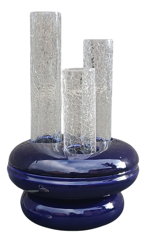 Crackle Glass and Ceramic Lamp by Federico Simone for Casarte, Italy, 1970s