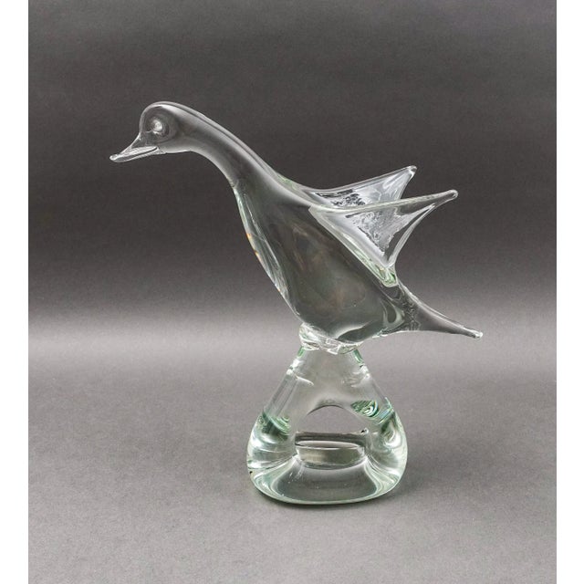 Vintage Licio Zanetti Italy Hand Blown Murano Art Glass Goose Duck Bird Sculpture For Sale - Image 13 of 13