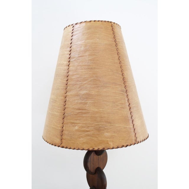 Vintage Brutalist Floor Lamp in Pine from Temde, 1960s For Sale - Image 9 of 11