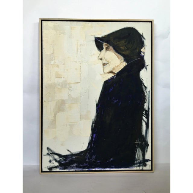 Portrait signed acrylic on framed canvas signed by R. Barbee.