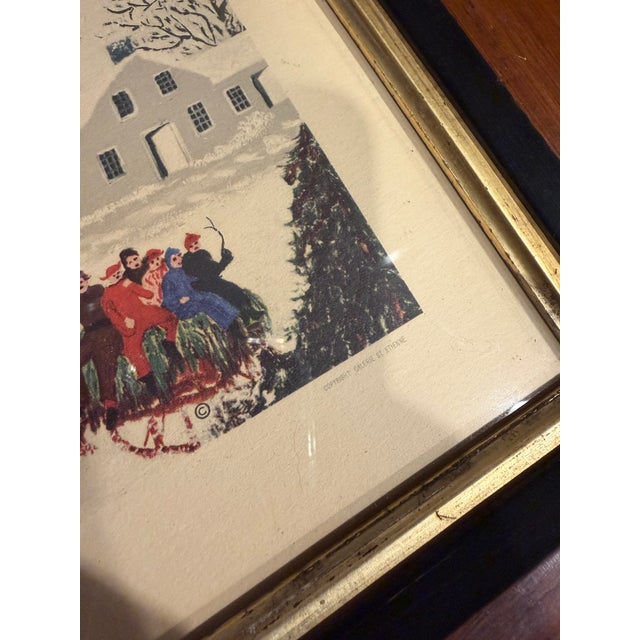 Circa 1870's Gilded Vine-Detail Wood Frame With Vintage 1940s Grandma Moses Print For Sale - Image 11 of 11