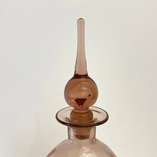 1950s 1950s Viking Peach Glass Decanter For Sale - Image 5 of 7