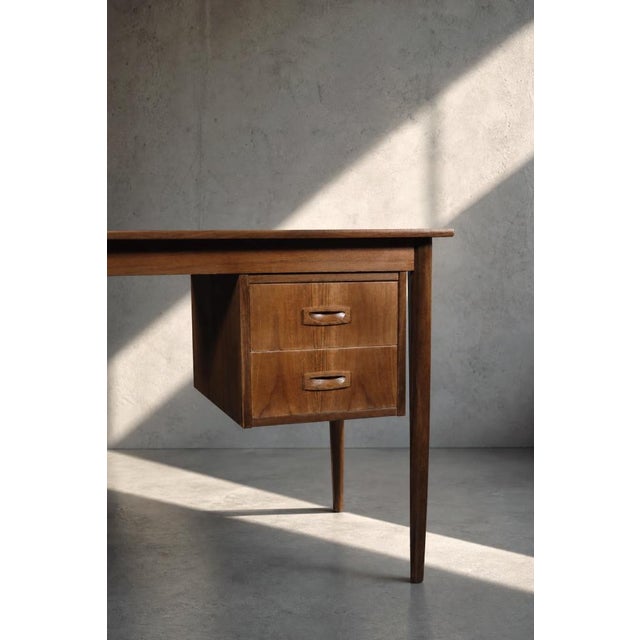 Mid-Century Scandinavian Modern Teak Desk with Drawers, 1960s For Sale - Image 12 of 18