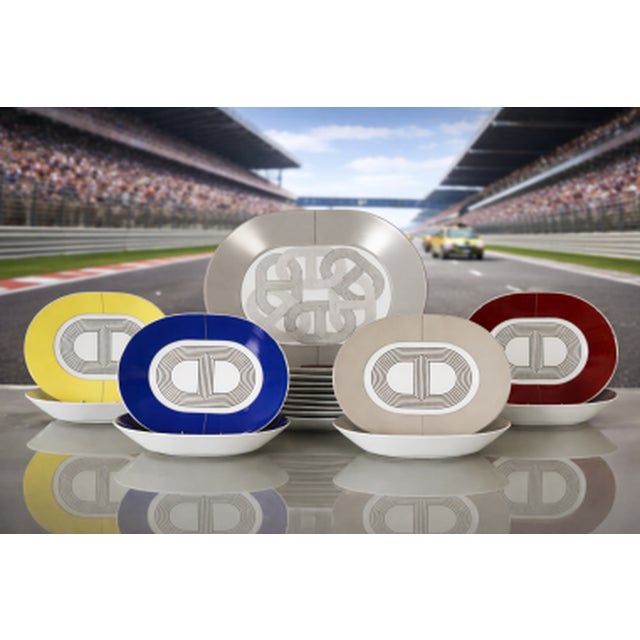 Hermès rallye 24 dinnerware set [19 pieces] "rallye 24" tableware collection by hermès, circa 2013 inspired by the world...