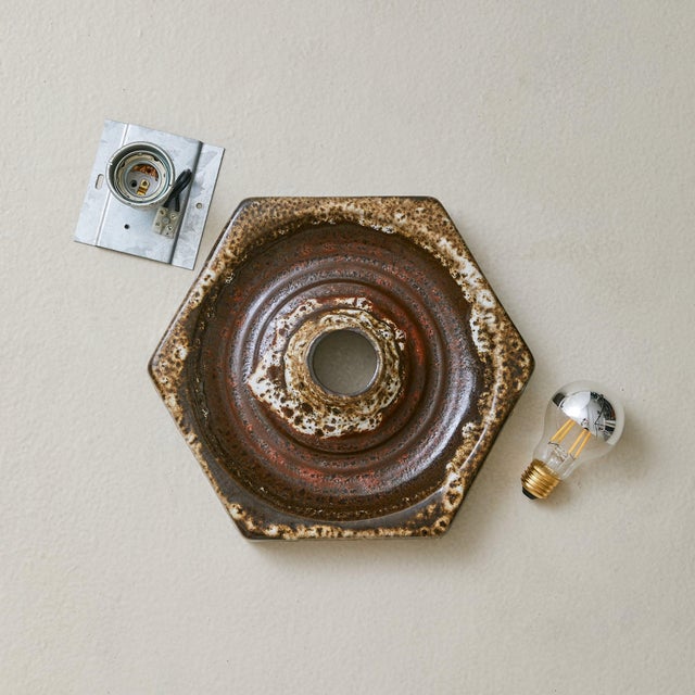 1970s German Lava Glaze Ceramic Sconce Attributed to PAN Keramik, 1970s - 12 Available For Sale - Image 16 of 18