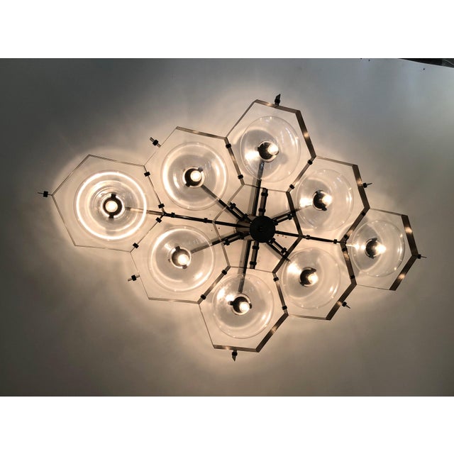 21st Century Beehive Satin Black Nickel Clear Murano Flush Mount by Fabio LTD For Sale - Image 9 of 9