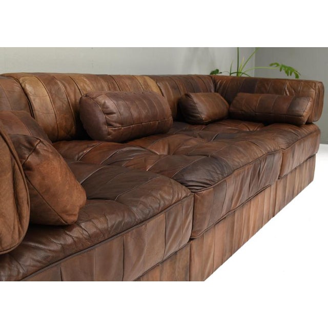 DS-88 Sectional Sofa in Cognac Brown Leather from De Sede, 1970s, Set of 19 For Sale - Image 9 of 18