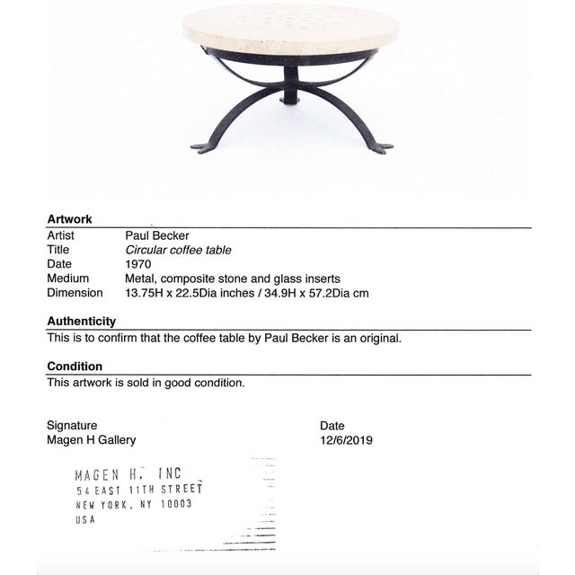 1970s 1970s Paul Becker Circular Coffee Table For Sale - Image 5 of 5