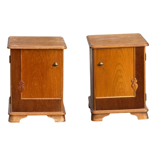 Vintage Art Deco Danish Nightstands, 1954, Set of 2 For Sale