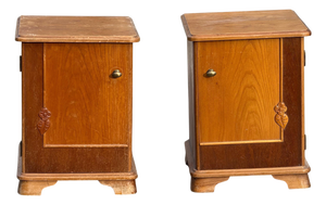Vintage Art Deco Danish Nightstands, 1954, Set of 2