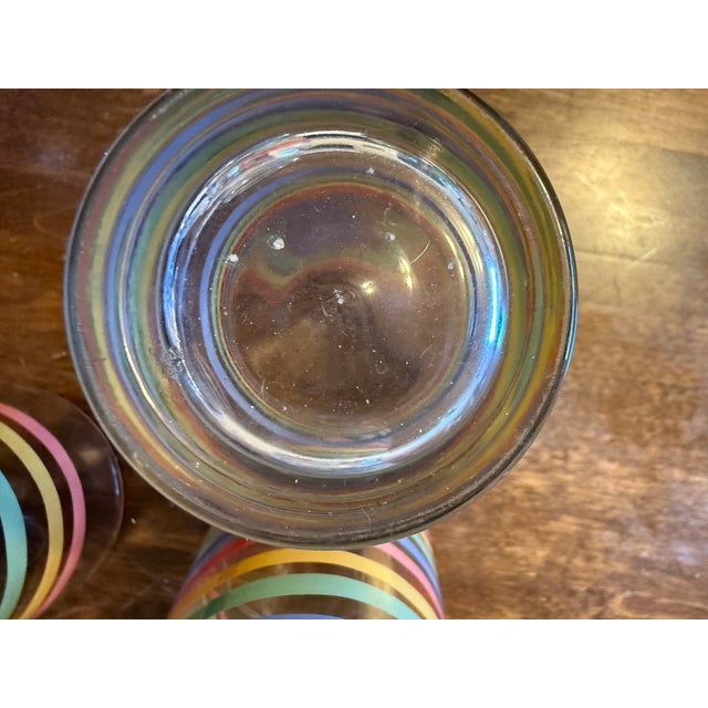 Late 20th Century Mid Century Modern Libbey Fiesta Mambo Stripped Glassware - Set of 16 For Sale - Image 9 of 12