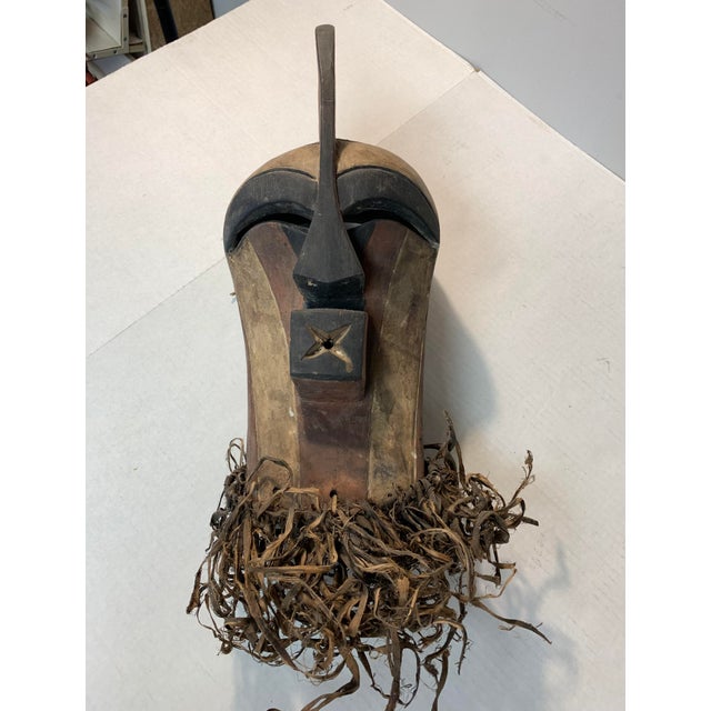 Vintage African Tribal Mask Songye Congo With Beard For Sale - Image 4 of 5