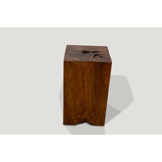 Contemporary Andrianna Shamaris Tamarind Wood Side Table For Sale - Image 3 of 5