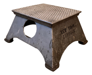 Mid 20th Century Industrial Aluminum Airplane Step Stool, New York Airways
