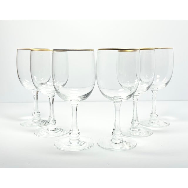 Fostoria “Classic Gold” Set of 6 Water Glasses 6 3/4” 10oz Signed No chips, cracks, or fleabites. Height 6 3/4” Holds 10oz...