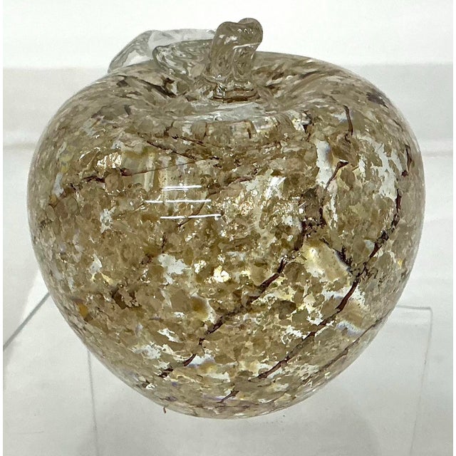 Late 20th Century Murano Glass Apple Paperweight For Sale - Image 5 of 7