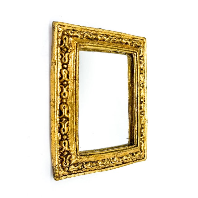 Pair of Vintage Italian Small Gilt Resin Wall Mirrors in Ornate Rococo Frames - Hollywood Regency, Rococo Revival For Sale - Image 12 of 13