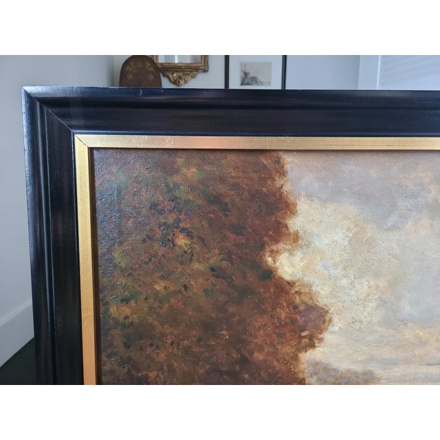 James T. Breen Antique 19th Century Oil Painting Moody Pastoral Landscape With Cows For Sale - Image 10 of 17
