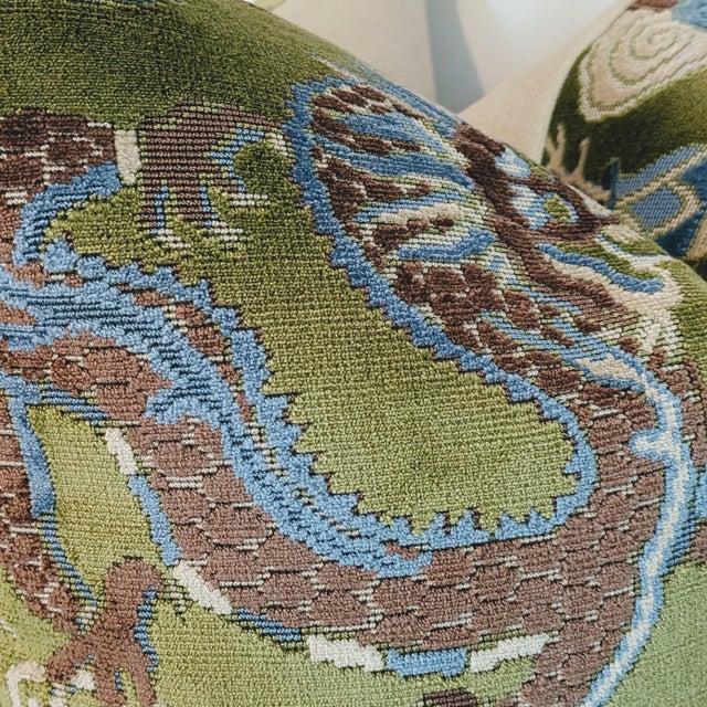Not Yet Made - Made To Order Pierre Frey Wanly Pillows in Foret Green - Pair 22" For Sale - Image 5 of 9