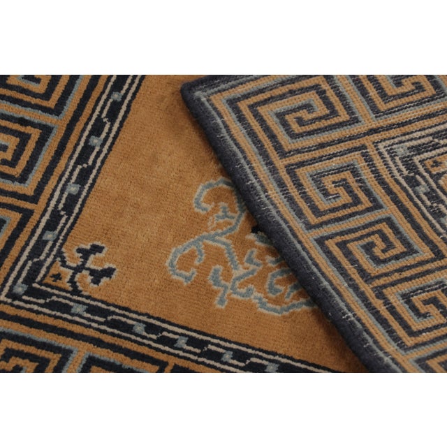 Textile Rug & Kilim’s Chinese Art Deco Inspired Rug, Brown With Greek Key Border For Sale - Image 7 of 7
