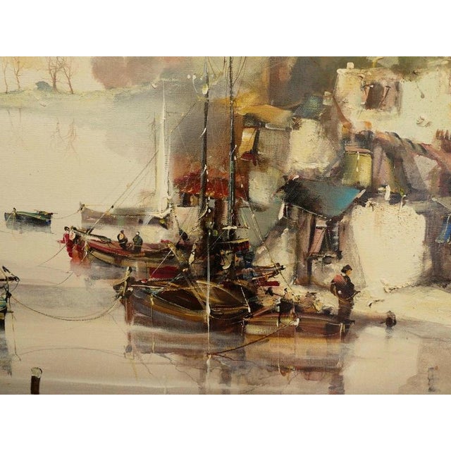 Jorge Aguilar-Agon, Seascape, 1982, Oil Painting on Canvas, Framed For Sale - Image 12 of 16