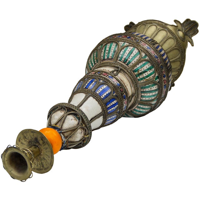 Antique Ceramic & Filigree Candleholder For Sale In New York - Image 6 of 8