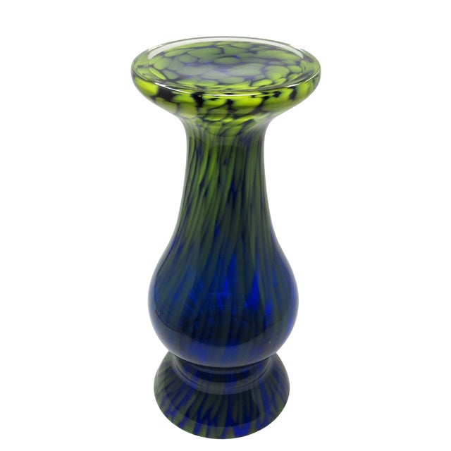 Blue Cobalt and Yellow Glass Vase by Justyna Krosno For Sale - Image 8 of 9