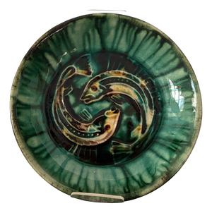 Maritime Wall Plate with Fish Motif by Wilhelm Löber for Rügenkeramik, 1960s