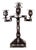 4-Arm Candelabra in Rosewood with Silver Applications For Sale